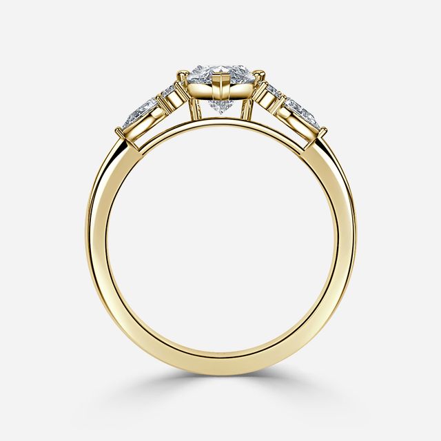 Nanami Yellow Gold Trilogy Engagment Ring