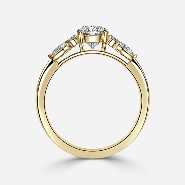 Nanami Yellow Gold Trilogy Engagment Ring