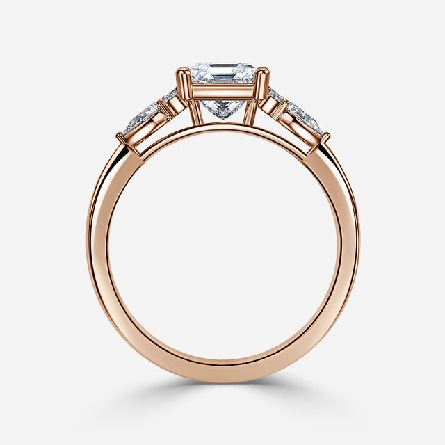 Nanami Rose Gold Trilogy Cluster Engagment Ring