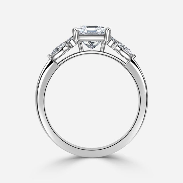 Nanami Platinum Trilogy Cluster Engagment Ring