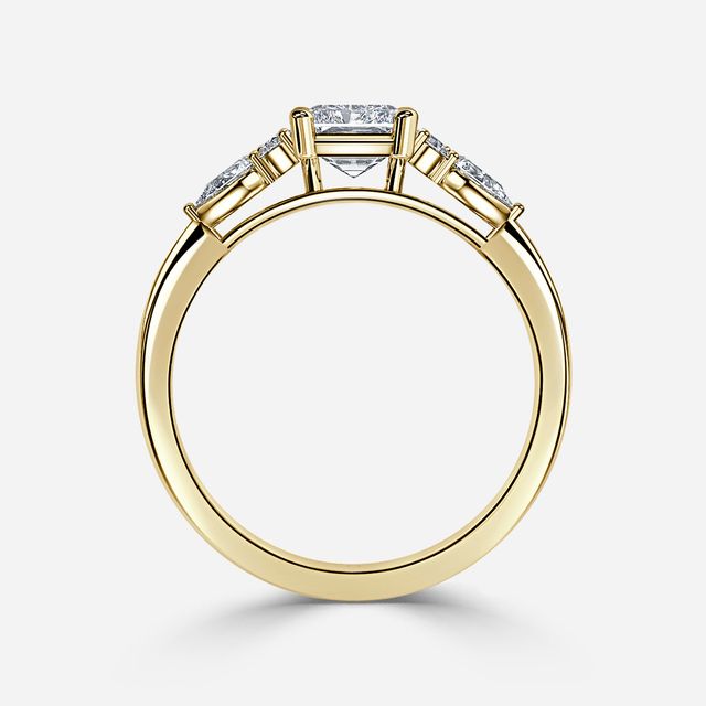Nanami Yellow Gold Trilogy Engagment Ring