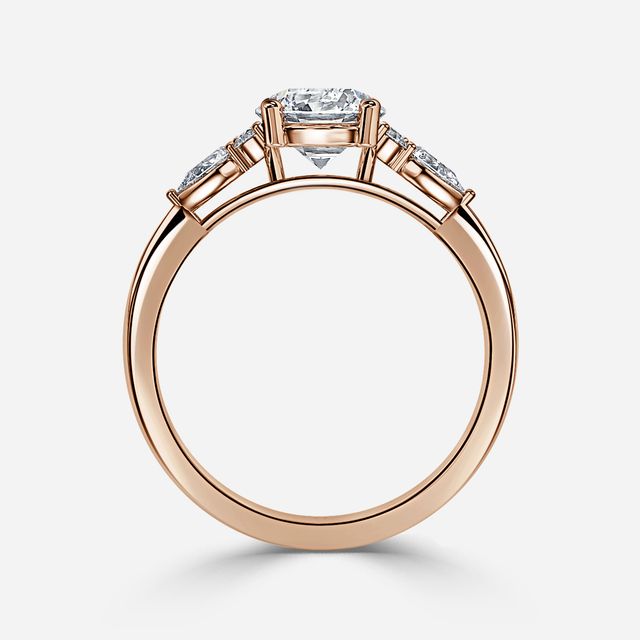 Nanami Rose Gold Trilogy Cluster Engagment Ring