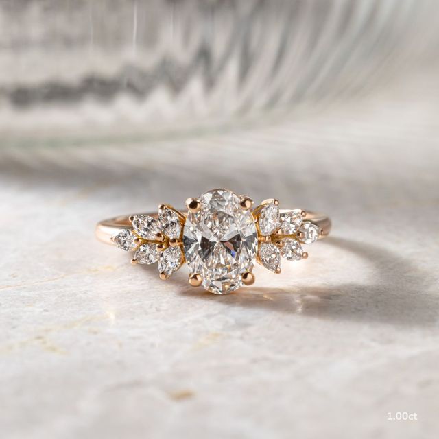 Anastasia Rose Gold Cluster Engagement Ring