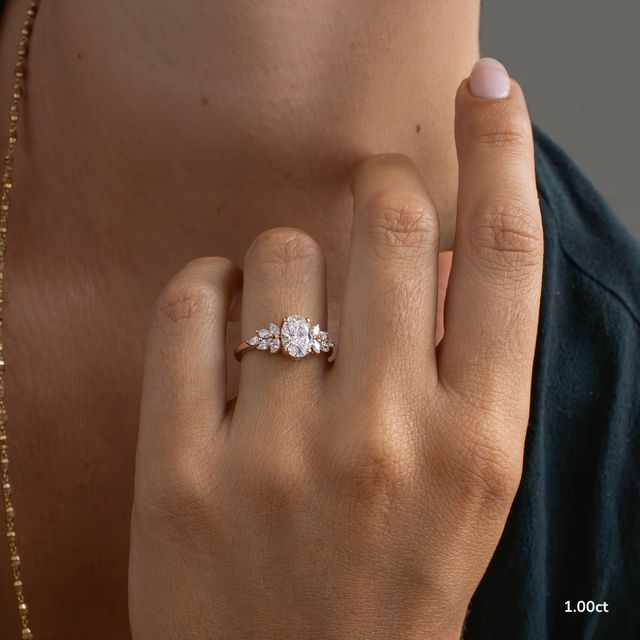 Anastasia Rose Gold Cluster Engagement Ring