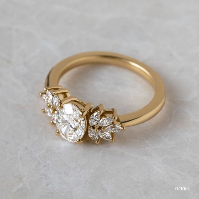 Anastasia Yellow Gold Trilogy Engagement Ring