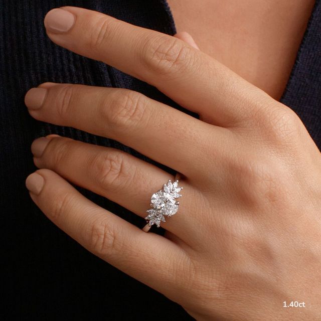Anastasia White Gold Cluster Engagement Ring