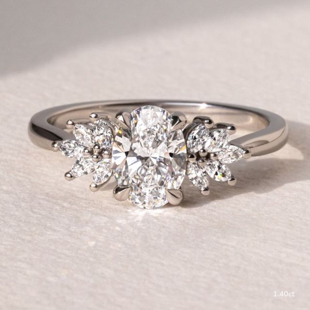 Anastasia White Gold Cluster Engagement Ring