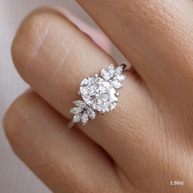 Anastasia White Gold Cluster Engagement Ring