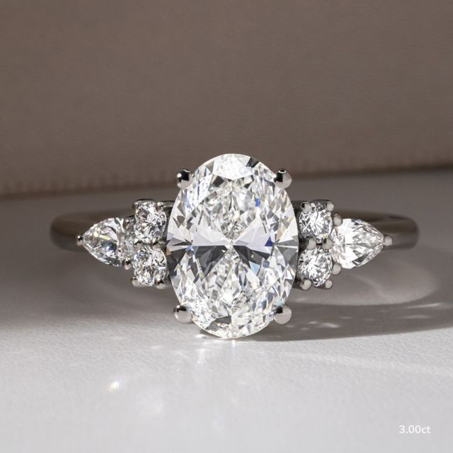 Nanami Platinum Trilogy Cluster Engagment Ring