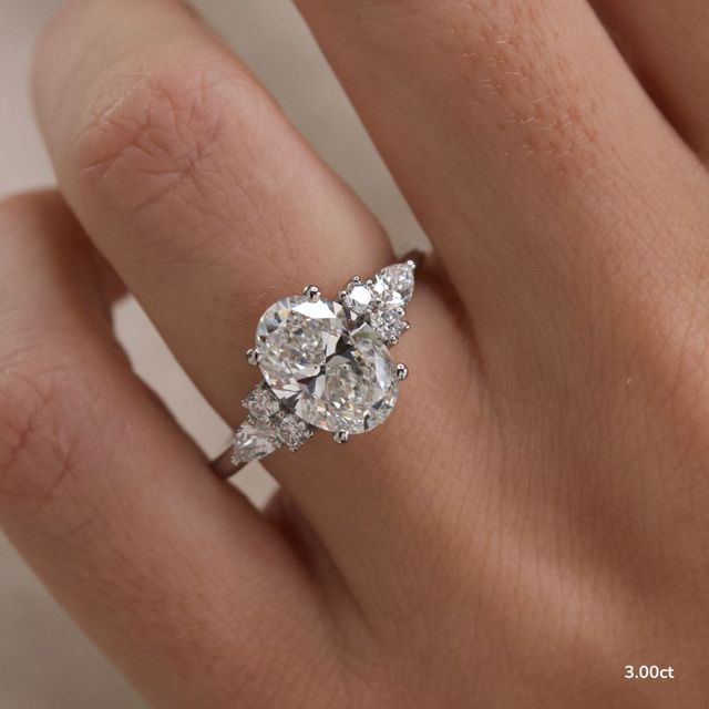 Nanami Platinum Trilogy Cluster Engagment Ring