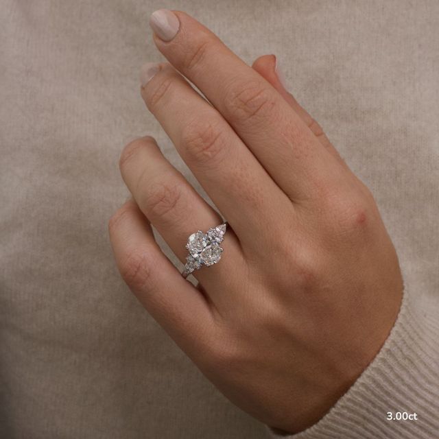 Nanami Platinum Trilogy Cluster Engagment Ring