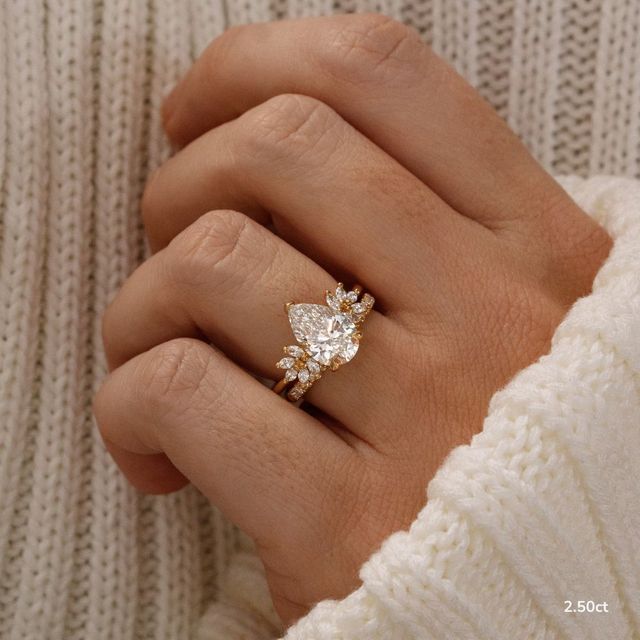 Anastasia Yellow Gold Cluster Engagement Ring