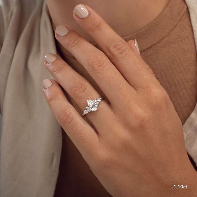 Nanami Platinum Trilogy Cluster Engagment Ring