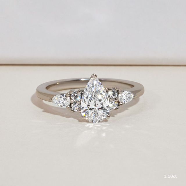 Nanami Platinum Trilogy Cluster Engagment Ring