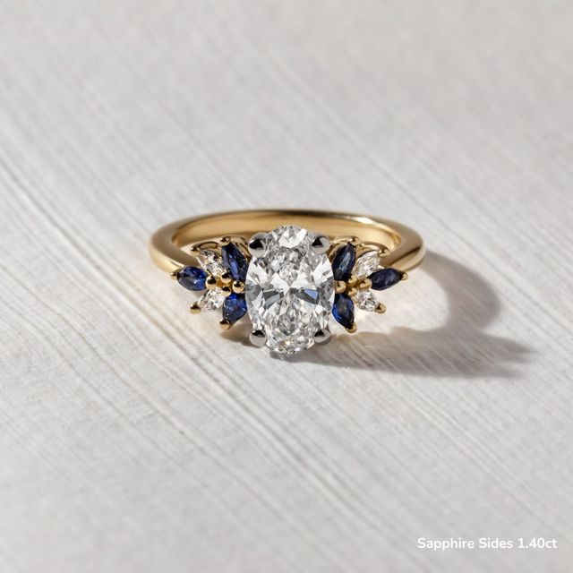 Anastasia Yellow Gold Two Tone Trilogy Engagement Ring