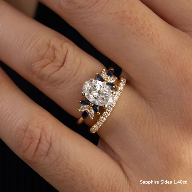 Anastasia Yellow Gold Two Tone Trilogy Engagement Ring