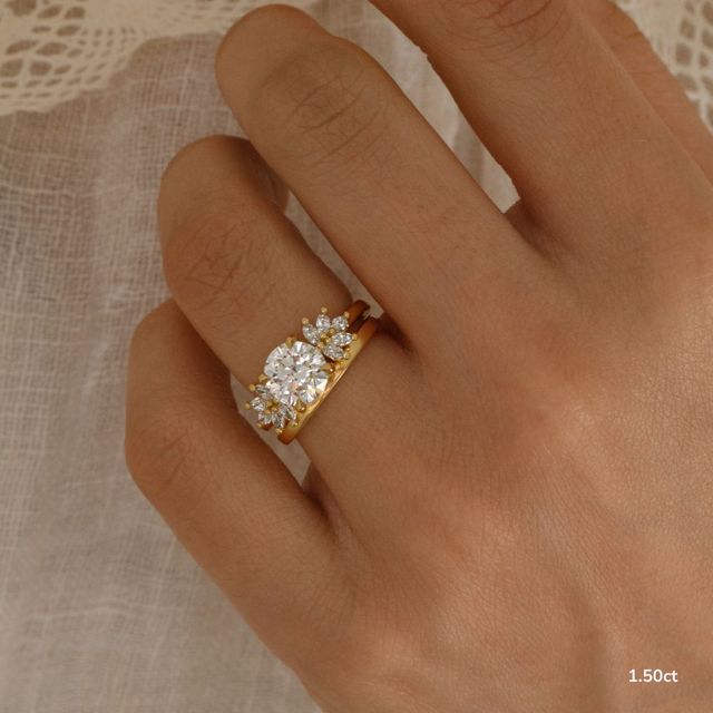 Anastasia Yellow Gold Unique Engagement Ring