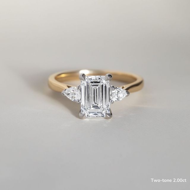 Amaya Yellow Gold Pear Shape Wedfit Trilogy Engagement Ring