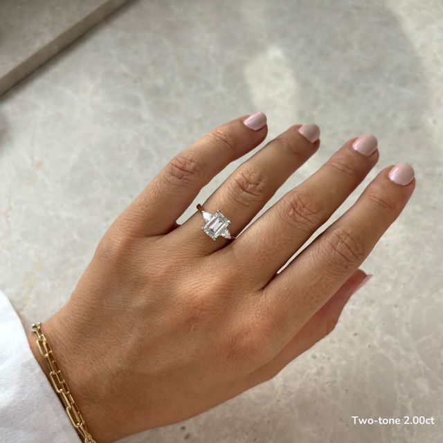Amaya Yellow Gold Pear Shape Wedfit Trilogy Engagement Ring