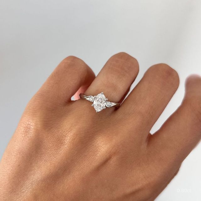 Alani Platinum Three Stone Twisted Band Engagement Ring