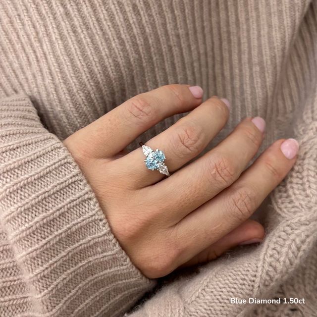 Amaya Platinum Pear Shape Wedfit Trilogy Engagement Ring