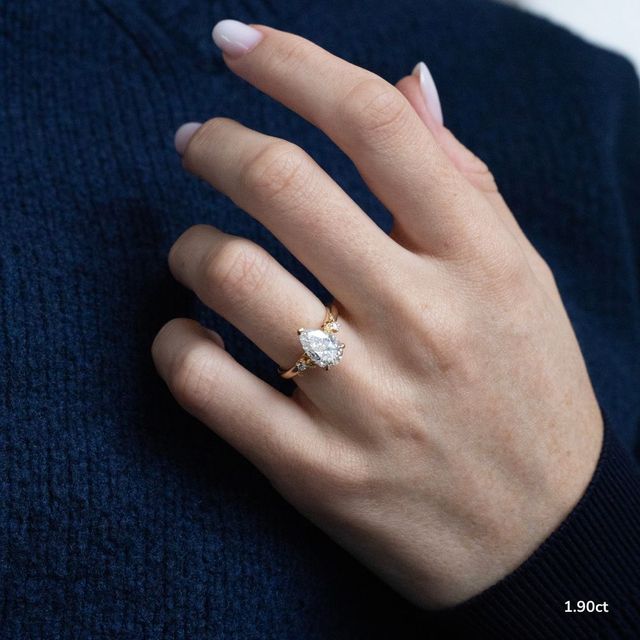 Eden Yellow Gold Floral Vine Leaf Engagement Ring