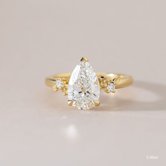 Eden Yellow Gold Floral Vine Leaf Engagement Ring