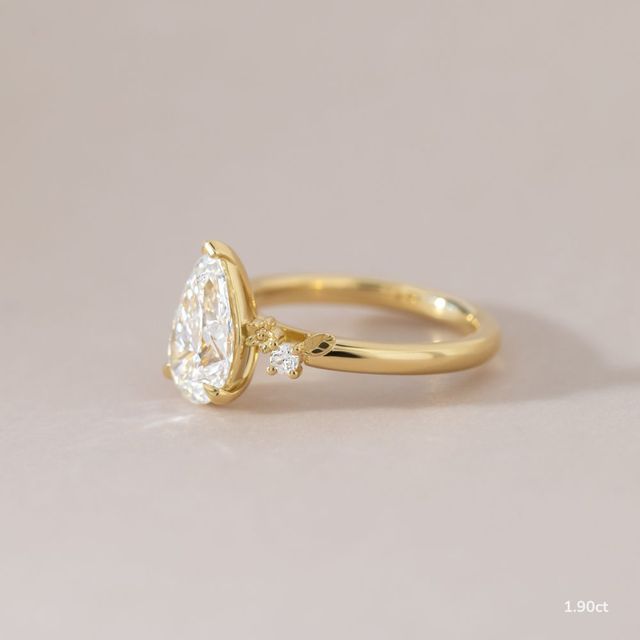 Eden Yellow Gold Floral Vine Leaf Engagement Ring