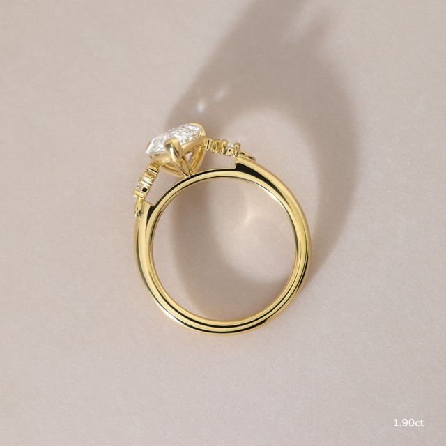 Eden Yellow Gold Floral Vine Leaf Engagement Ring