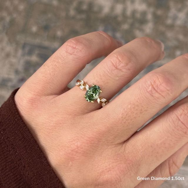 Elea Yellow Gold Flower Engagement Ring