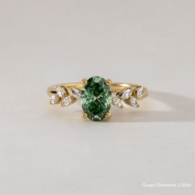 Elea Yellow Gold Flower Engagement Ring