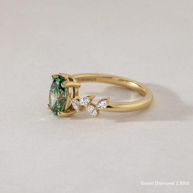 Elea Yellow Gold Flower Engagement Ring
