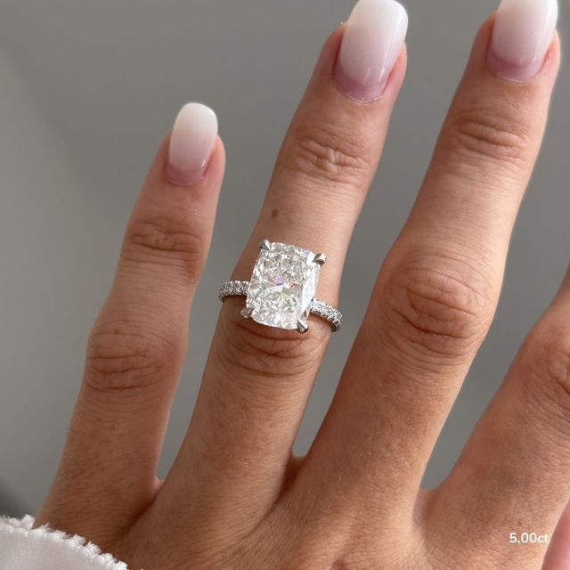 Serene Platinum Hidden Halo Collet Set Engagement Ring