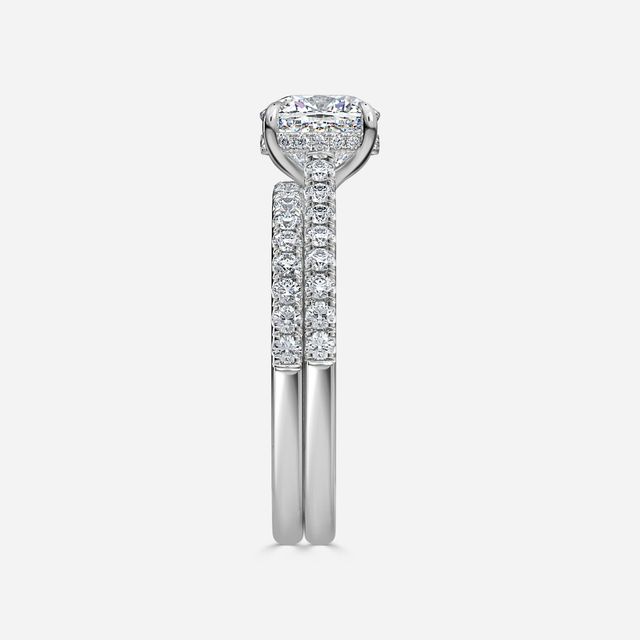 Aisha White Gold Pavé Band Bridal Set Engagement Ring