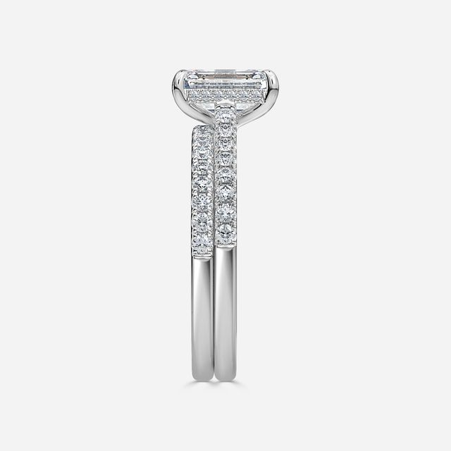 Aisha White Gold Pavé Band Bridal Set Engagement Ring