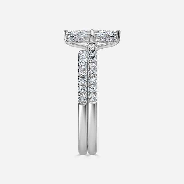 Aisha White Gold Pavé Band Bridal Set Engagement Ring