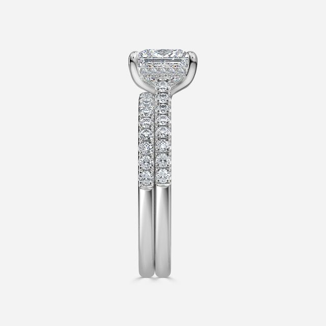 Aisha White Gold Pavé Band Bridal Set Engagement Ring