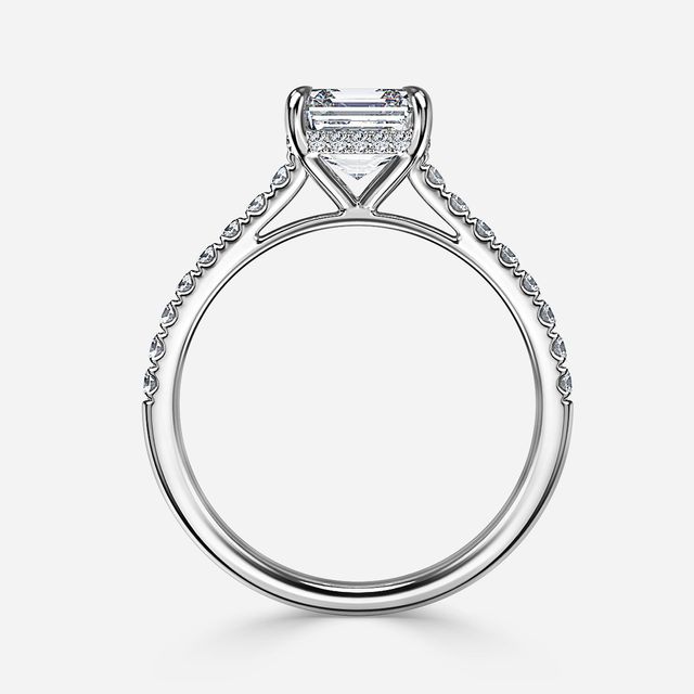 Aisha White Gold Pavé Band Bridal Set Engagement Ring