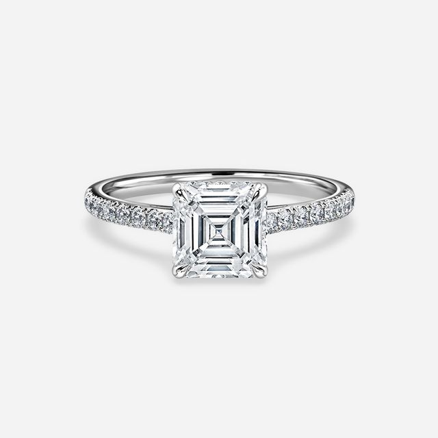 Aisha White Gold Pavé Band Bridal Set Engagement Ring