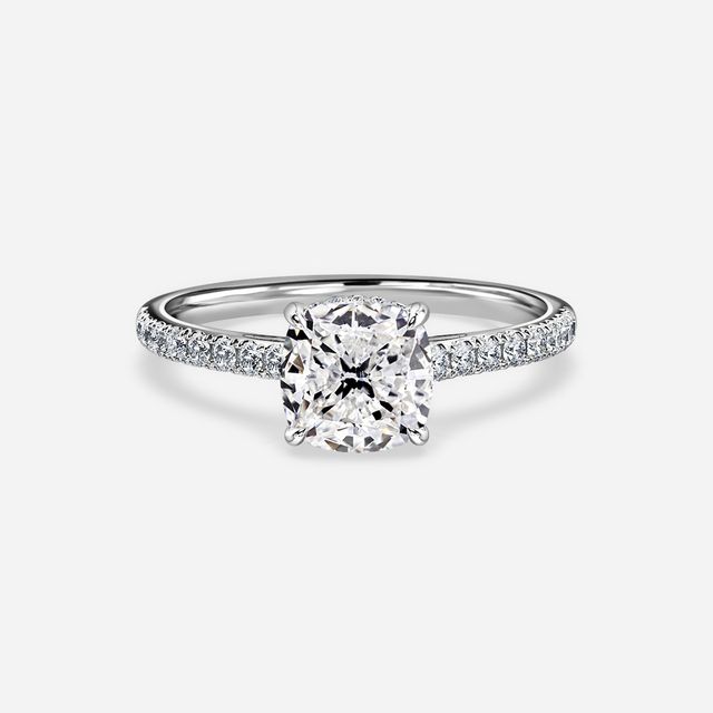 Aisha White Gold Pavé Band Bridal Set Engagement Ring