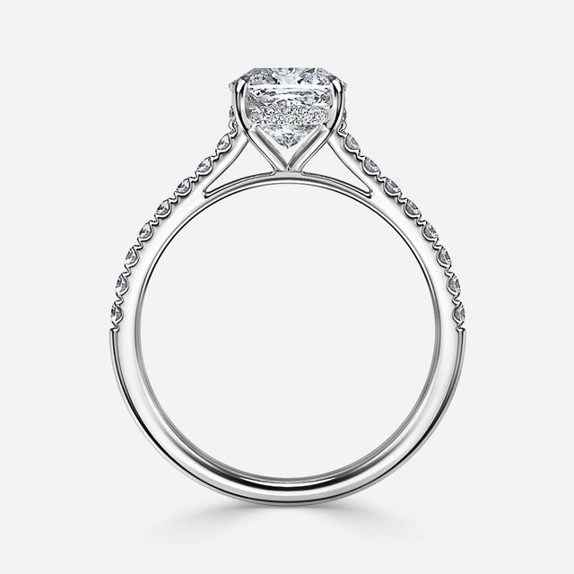 Aisha White Gold Pavé Band Bridal Set Engagement Ring