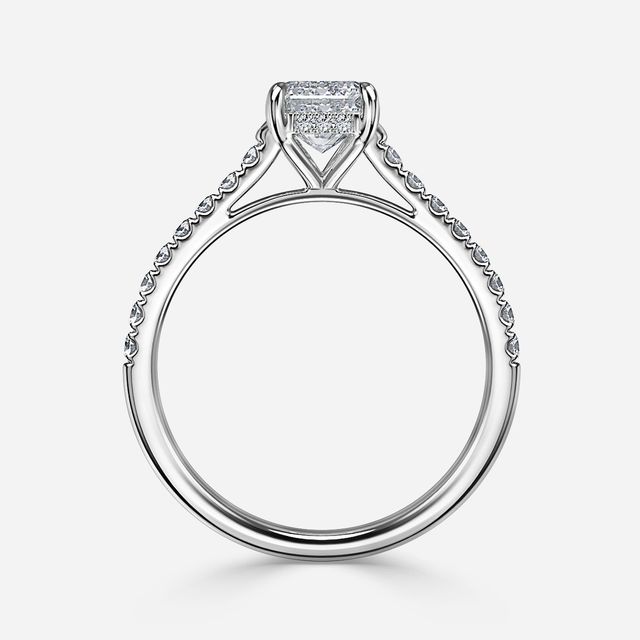 Aisha White Gold Pavé Band Bridal Set Engagement Ring