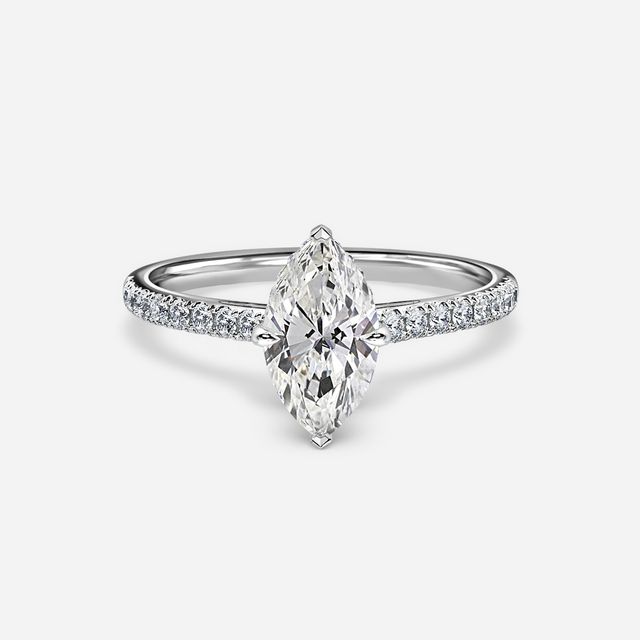 Aisha White Gold Pavé Band Bridal Set Engagement Ring
