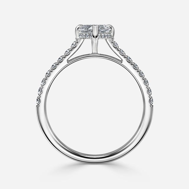 Aisha White Gold Pavé Band Bridal Set Engagement Ring