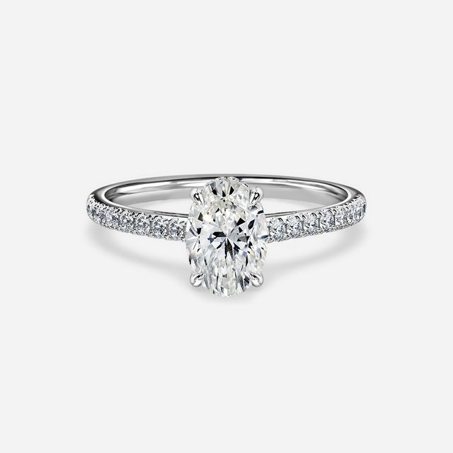 Aisha Platinum Pavé Band Bridal Set Engagement Ring