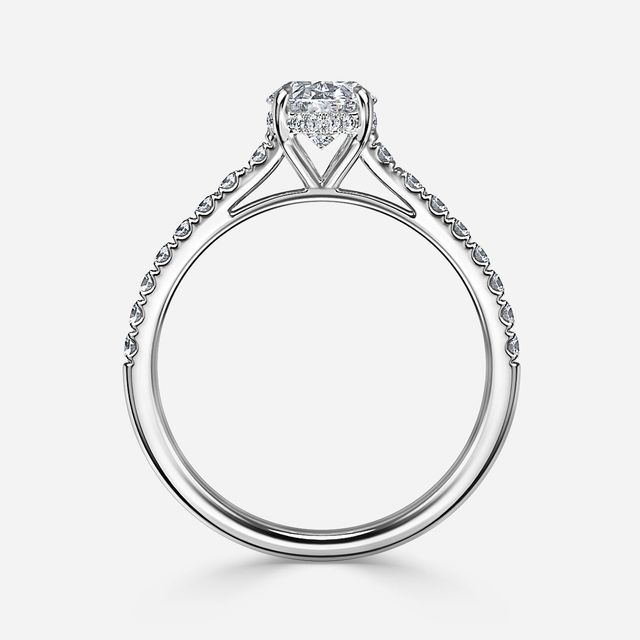 Aisha Platinum Pavé Band Bridal Set Engagement Ring