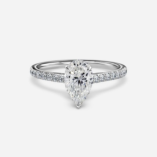 Aisha Platinum Plain Band Bridal Set Engagement Ring