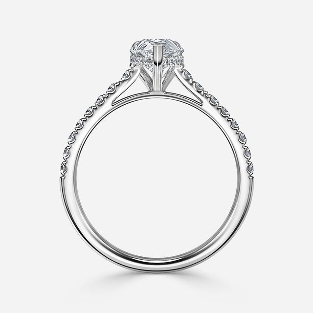 Aisha Platinum Plain Band Bridal Set Engagement Ring