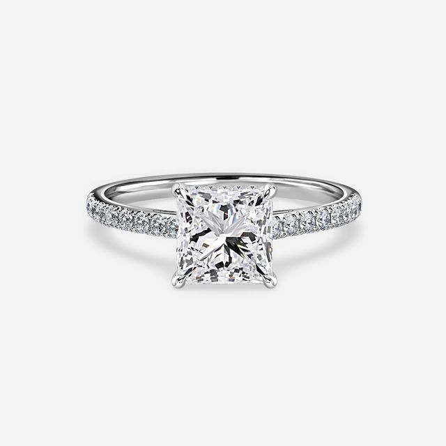Aisha White Gold Pavé Band Bridal Set Engagement Ring