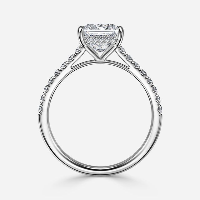 Aisha White Gold Pavé Band Bridal Set Engagement Ring